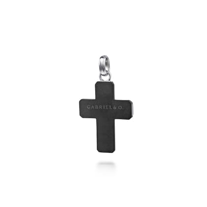 925 Sterling Silver and Titanium Cross Pendant