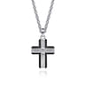 925 Sterling Silver and Titanium Cross Pendant