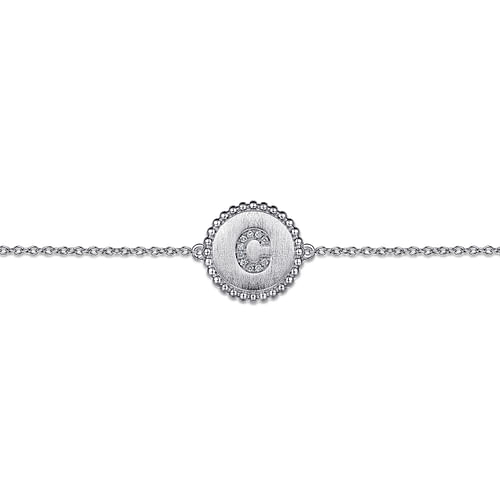 925 Sterling Sliver Diamond Bujukan Initial C Bracelet - 0.04 ct - Shot 2