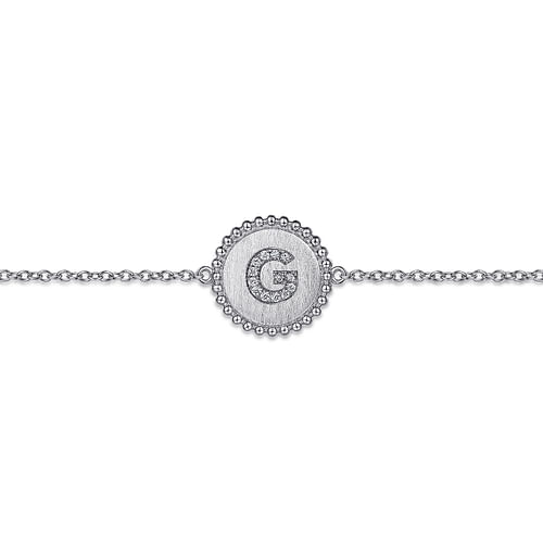 925 Sterling Sliver Diamond Bujukan Initial G Bracelet - 0.05 ct - Shot 2