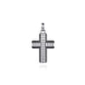 925 Sterling and Titanium Cross Mens Pendant