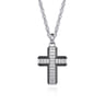 925 Sterling and Titanium Cross Mens Pendant