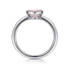 926 Sterling Silver Bezel Set Pink Zircon Solitaire Ring