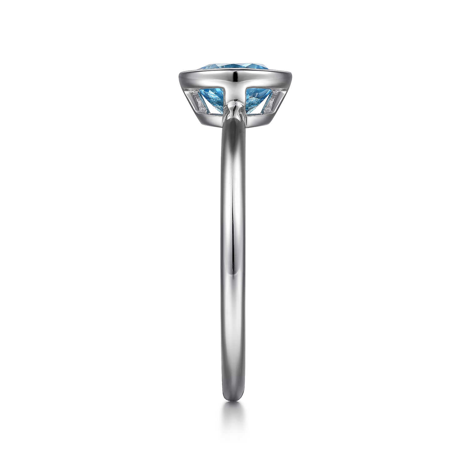 927 Sterling Silver Bezel Set Blue Topaz Solitaire Ring - Shot 4