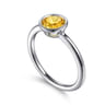 928 Sterling Silver Bezel Set Citrine Solitaire Ring