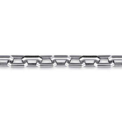9mm 925 Sterling Silver Men's Hollow Faceted Chain Black Spinel Bracelet