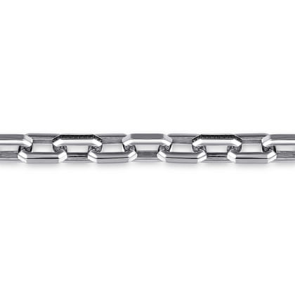 9mm 925 Sterling Silver Men's Hollow Faceted Chain Black Spinel Bracelet