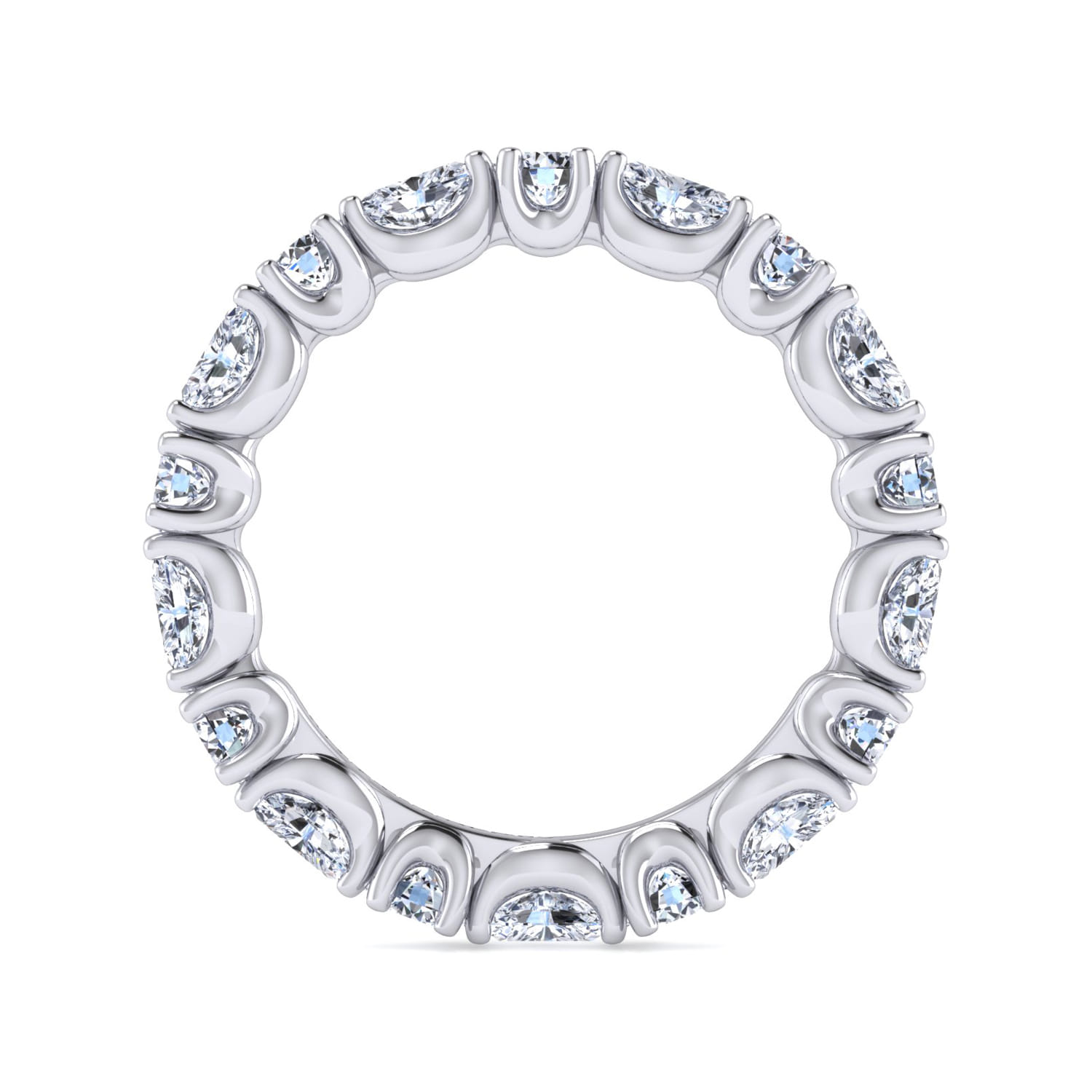 Eternity Band Wedding Ring in 14k White Gold with Marquise Natural Diamond at Gabriel & Co. - Shot 2