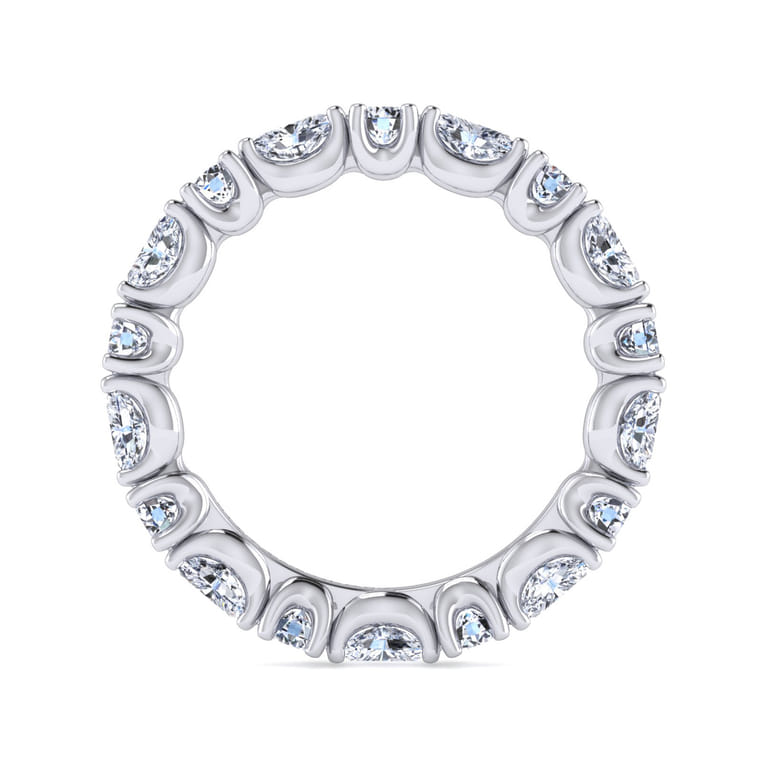 Eternity Band Wedding Ring in 14k White Gold with Marquise Natural Diamond at Gabriel & Co. - Shot 2
