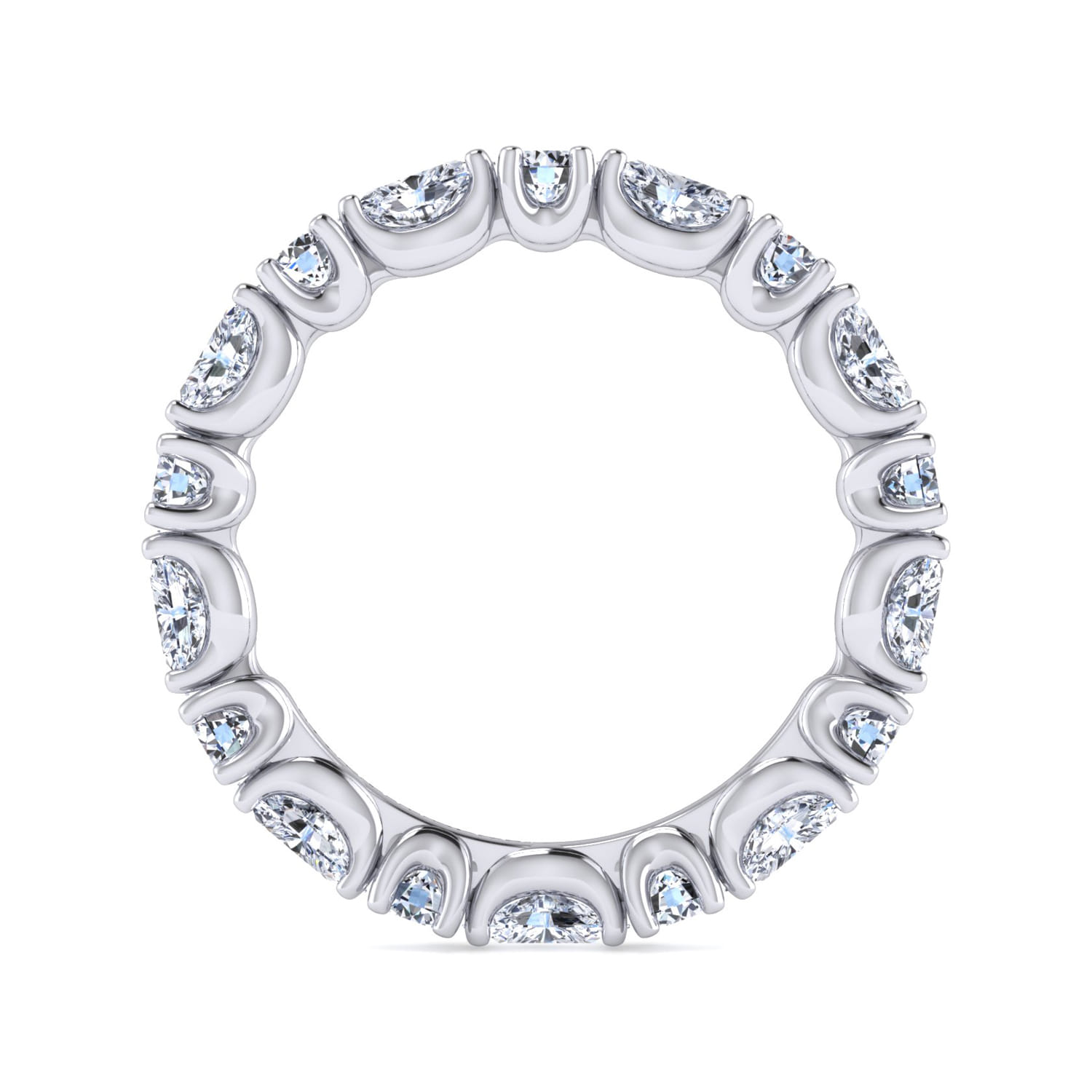 Eternity Band Wedding Ring in 14k White Gold with Marquise Natural Diamond at Gabriel & Co. - Shot 2