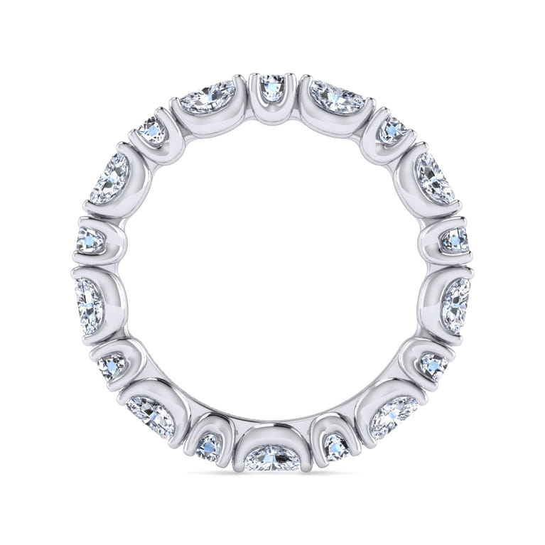 Eternity Band Wedding Ring in 14k White Gold with Marquise Natural Diamond at Gabriel & Co. - Shot 2