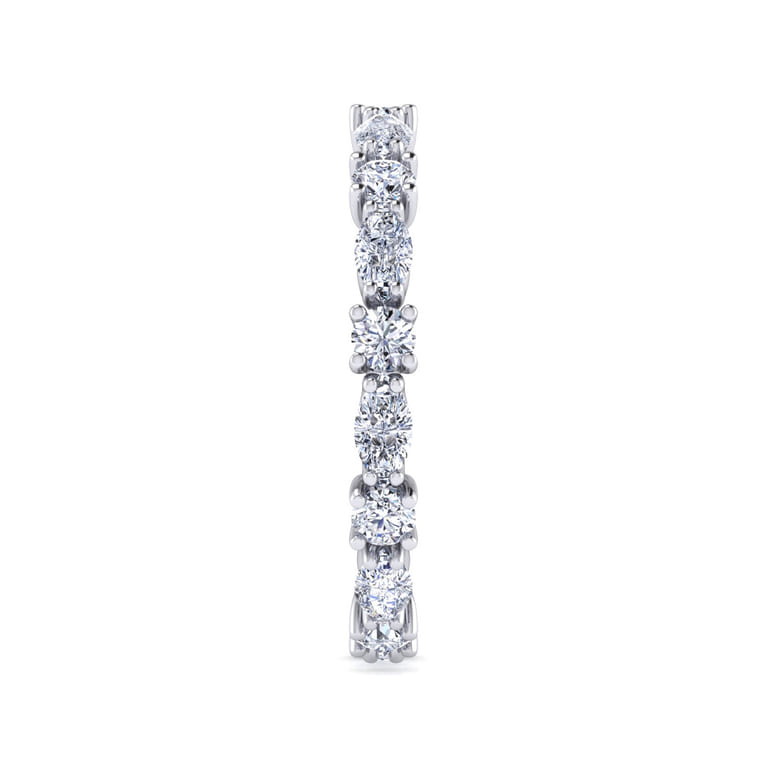 Eternity Band Wedding Ring in 14k White Gold with Marquise Natural Diamond at Gabriel & Co. - Shot 4