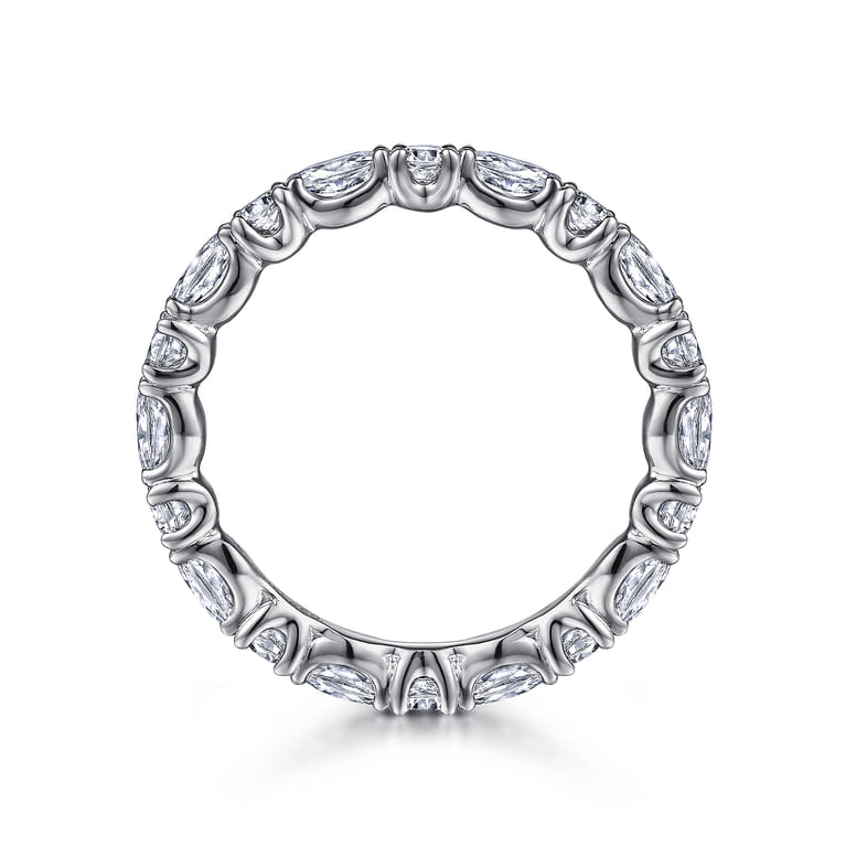 Eternity Band Wedding Ring in 14k White Gold with Marquise Natural Diamond at Gabriel & Co. - Shot 2