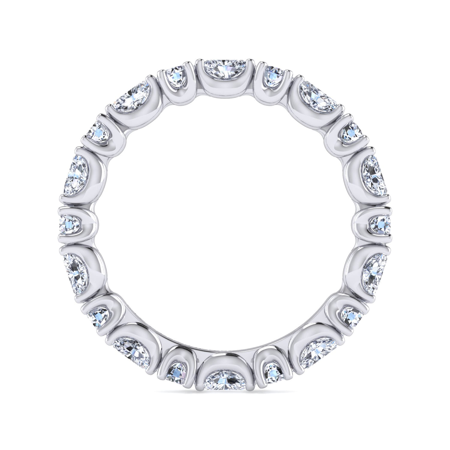 Eternity Band Wedding Ring in 14k White Gold with Marquise Natural Diamond at Gabriel & Co. - Shot 2