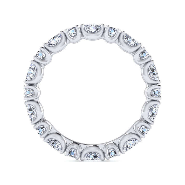 Eternity Band Wedding Ring in 14k White Gold with Marquise Natural Diamond at Gabriel & Co. - Shot 2