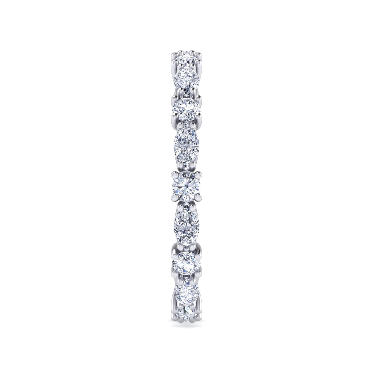 Eternity Band Wedding Ring in 14k White Gold with Marquise Natural Diamond at Gabriel & Co. - Shot 4