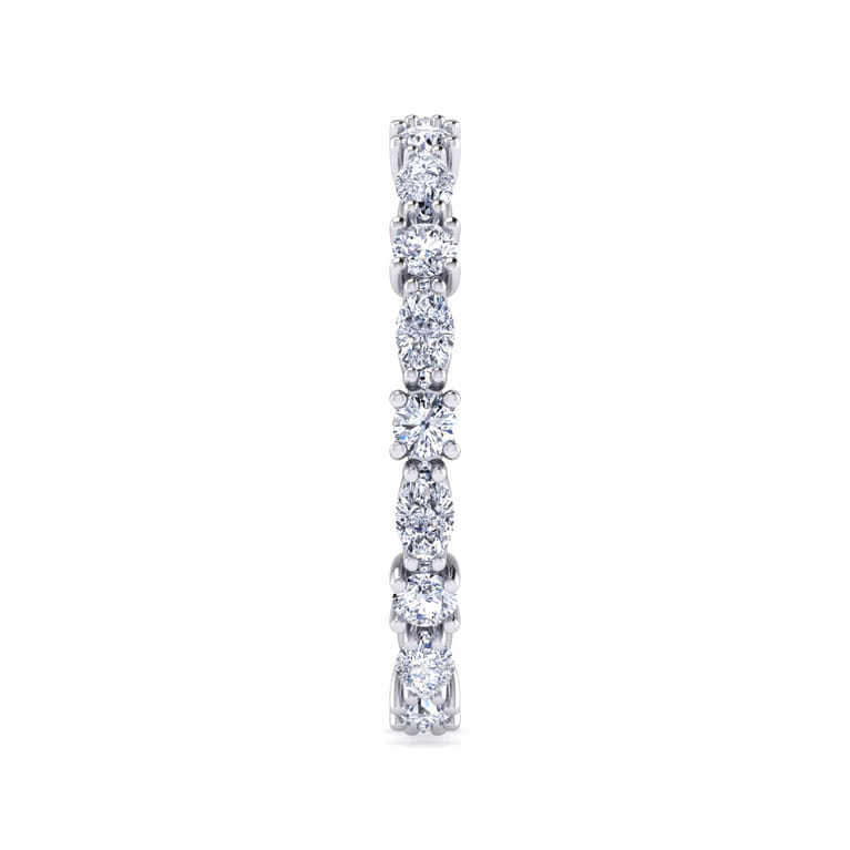 Eternity Band Wedding Ring in 14k White Gold with Marquise Natural Diamond at Gabriel & Co. - Shot 4