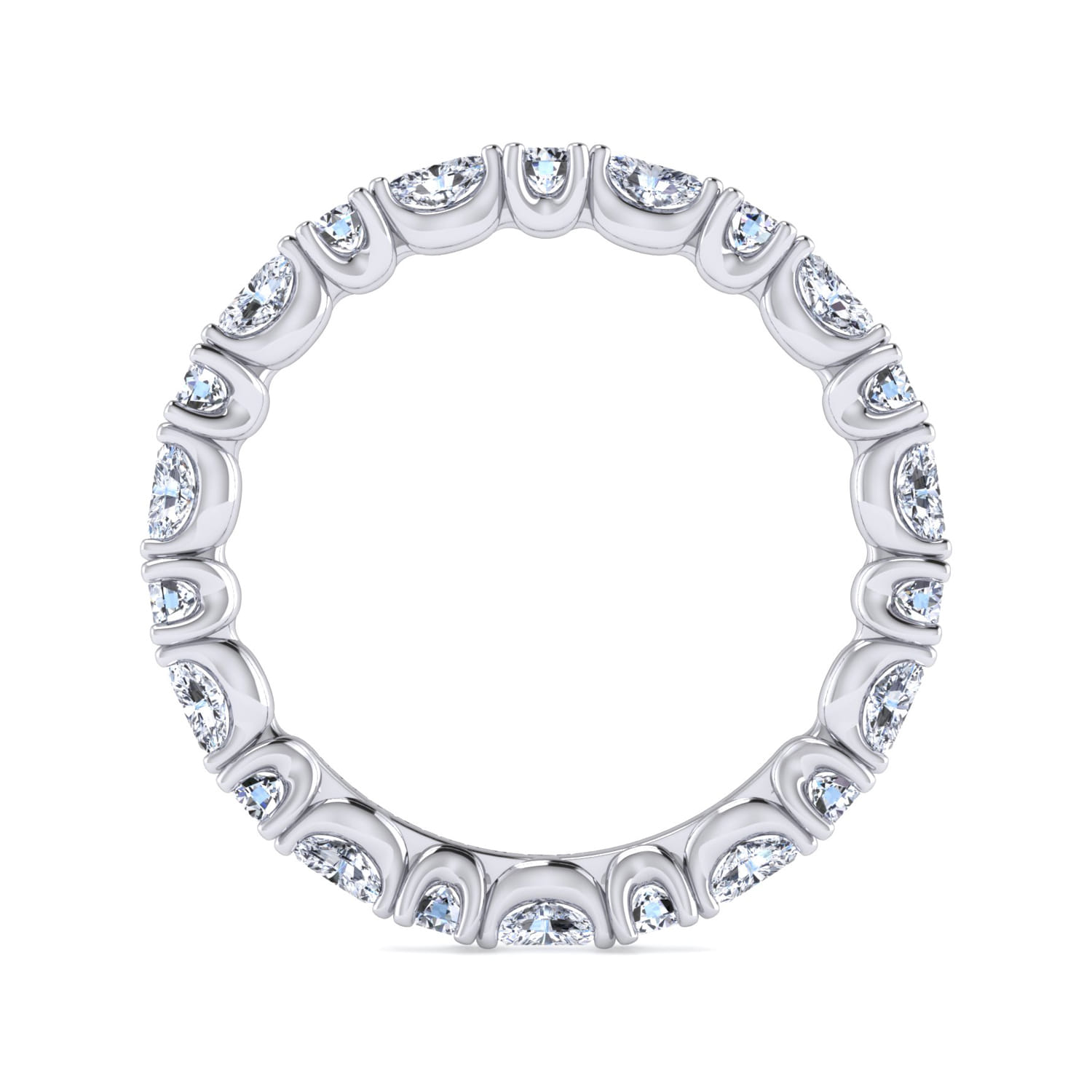 Eternity Band Wedding Ring in 14k White Gold with Marquise Natural Diamond at Gabriel & Co. - Shot 2