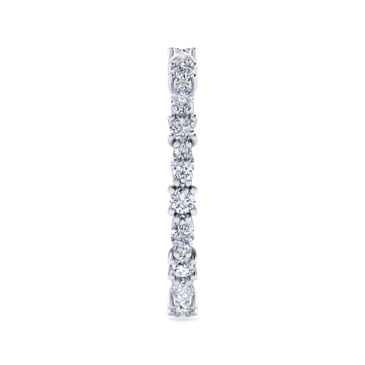 Eternity Band Wedding Ring in 14k White Gold with Marquise Natural Diamond at Gabriel & Co. - Shot 4