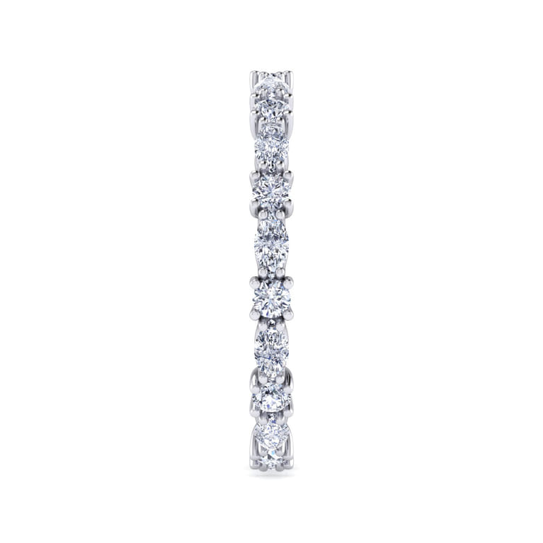 Eternity Band Wedding Ring in 14k White Gold with Marquise Natural Diamond at Gabriel & Co. - Shot 4