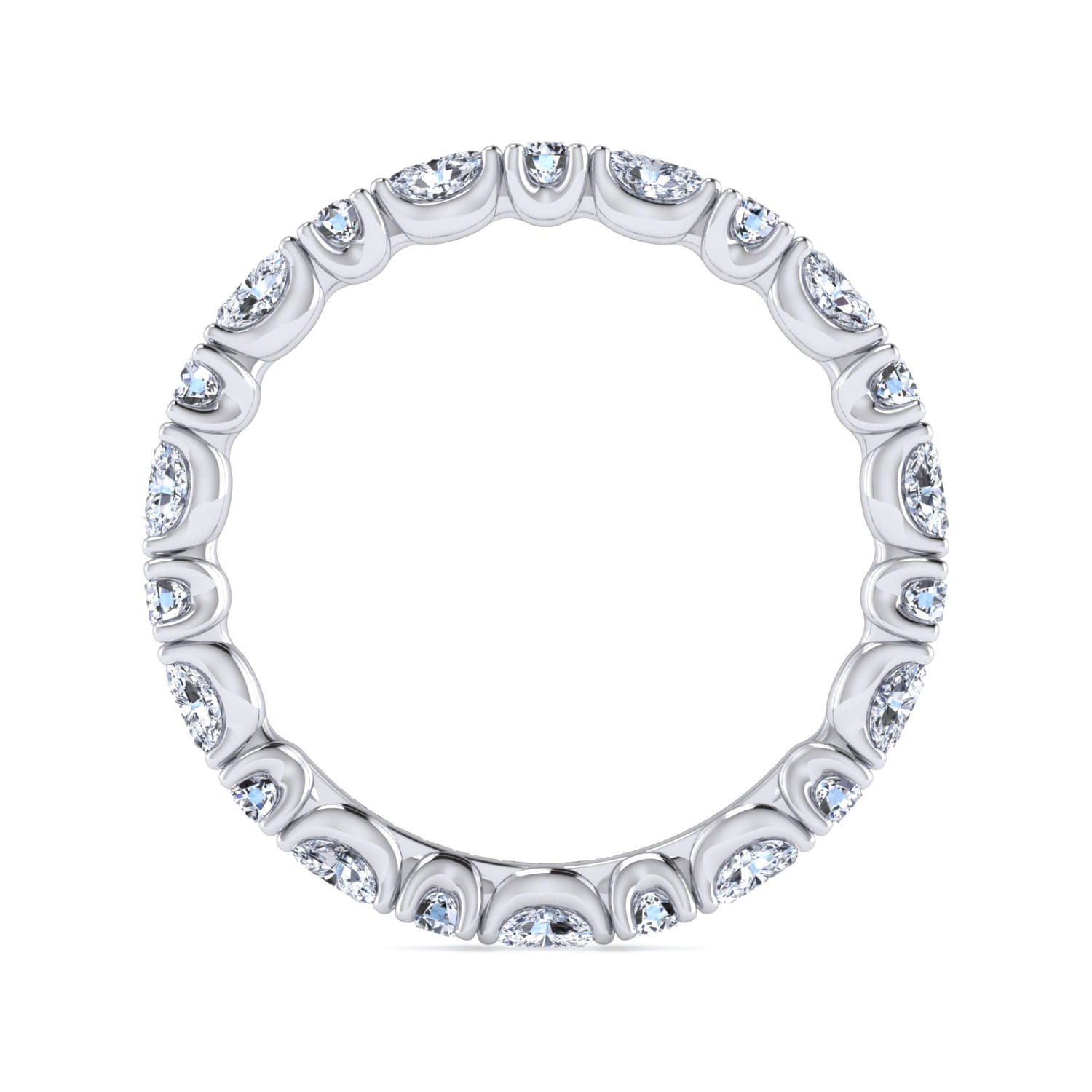 Eternity Band Wedding Ring in 14k White Gold with Marquise Natural Diamond at Gabriel & Co. - Shot 2