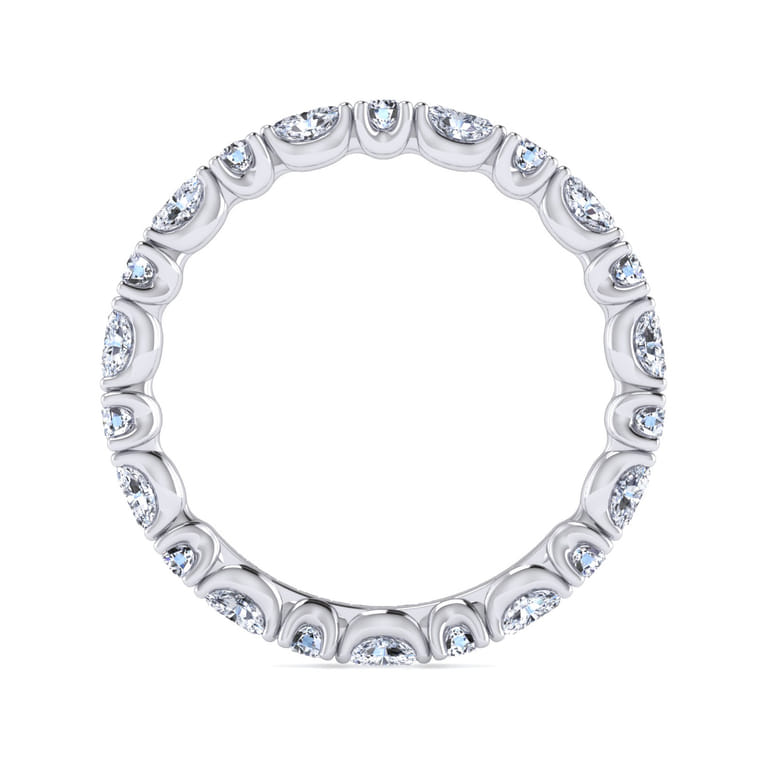 Eternity Band Wedding Ring in 14k White Gold with Marquise Natural Diamond at Gabriel & Co. - Shot 2