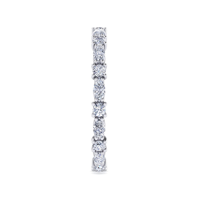 Eternity Band Wedding Ring in 14k White Gold with Marquise Natural Diamond at Gabriel & Co. - Shot 4