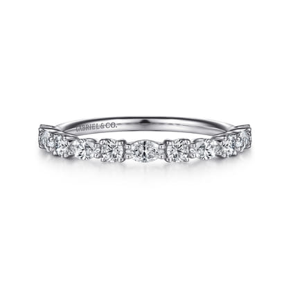 Aalto - 14K White Gold Marquise and Round Diamond Anniversary Band