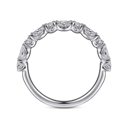 Aalto - 14K White Gold Marquise and Round Diamond Anniversary Band