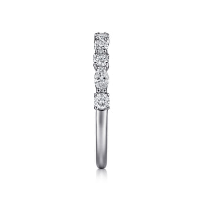 Aalto - 14K White Gold Marquise and Round Diamond Anniversary Band