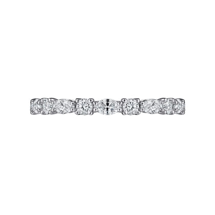 Aalto - 14K White Gold Marquise and Round Diamond Anniversary Band