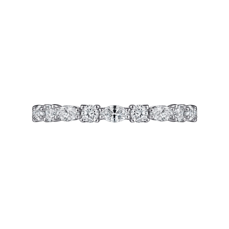 Fancy Wedding Ring in 14k White Gold with Marquise Natural Diamond at Gabriel & Co. - Shot 5