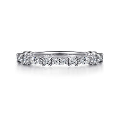 Aalto - 14K White Gold Marquise and Round Diamond Anniversary Band