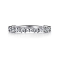 Aalto - 14K White Gold Marquise and Round Diamond Anniversary Band