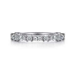 Aalto - 14K White Gold Marquise and Round Diamond Anniversary Band