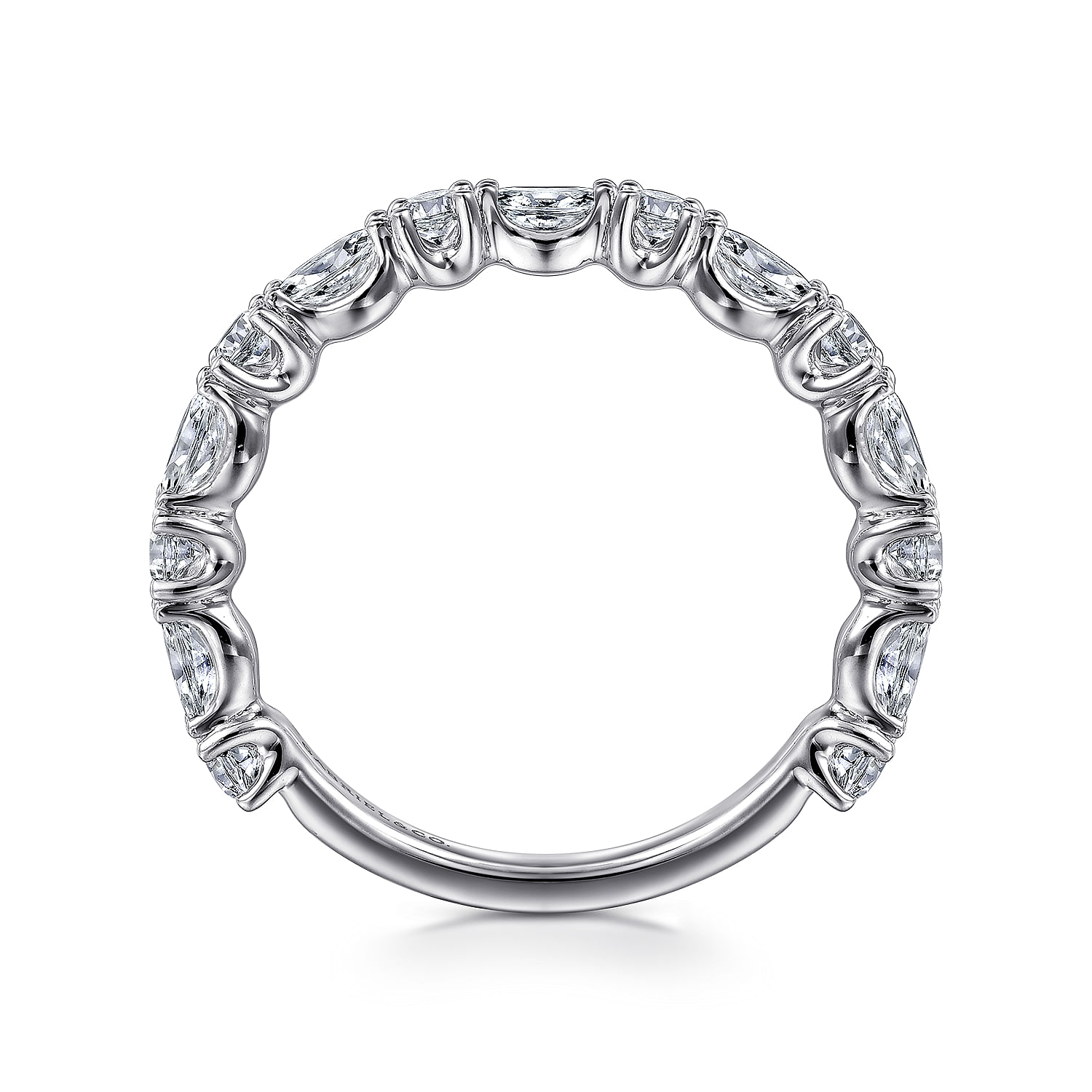 Aalto - 14K White Gold Marquise and Round Diamond Anniversary Band