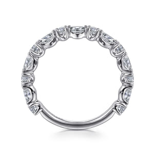 Aalto - 14K White Gold Marquise and Round Diamond Anniversary Band
