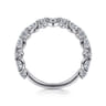Straight Wedding Ring in 14k White Gold with Marquise Natural Diamond at Gabriel & Co.