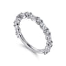 Straight Wedding Ring in 14k White Gold with Marquise Natural Diamond at Gabriel & Co.