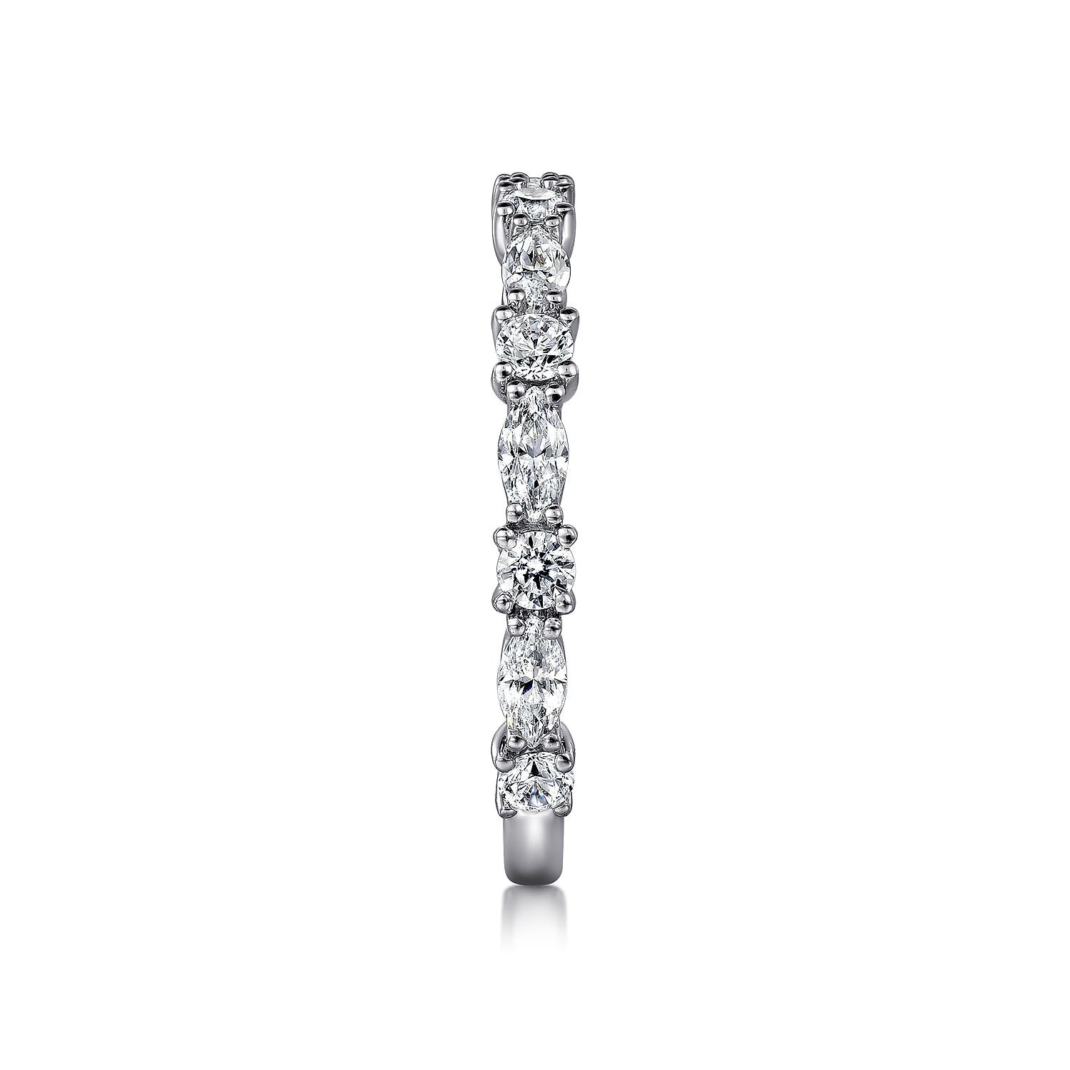 Aalto - 14K White Gold Marquise and Round Diamond Anniversary Band