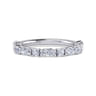 Straight Wedding Ring in 14k White Gold with Marquise Natural Diamond at Gabriel & Co.