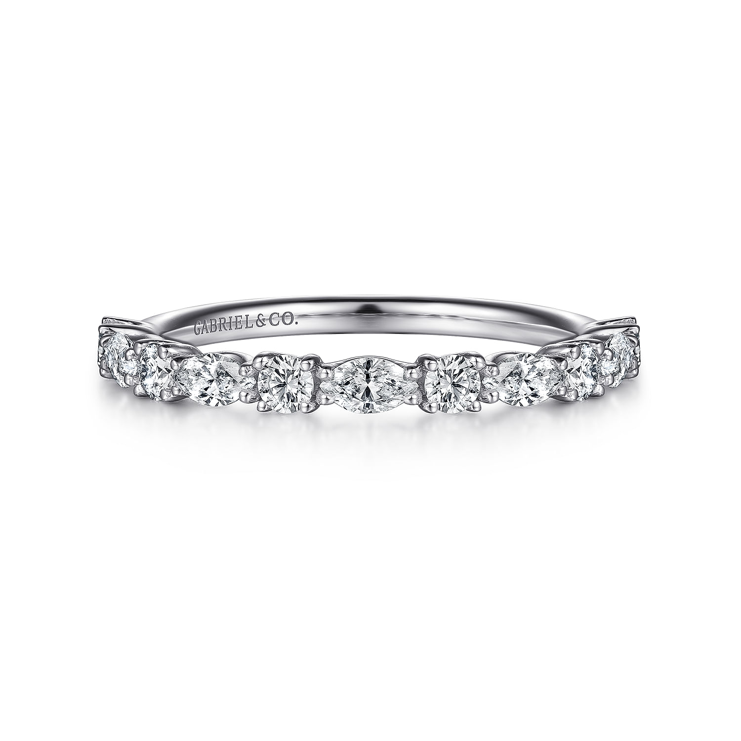 Aalto - Platinum Marquise and Round Diamond Anniversary Band