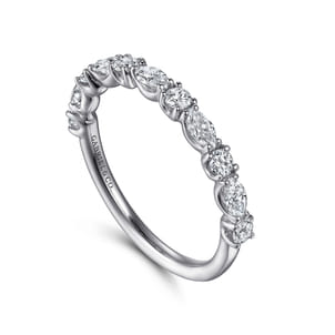 Aalto - Platinum Marquise and Round Diamond Anniversary Band