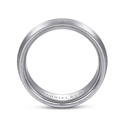 Aaron - 14K White Gold 8mm - Men's Wedding Band in Satin Finish