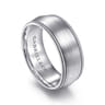 Aaron - 14K White Gold 8mm - Men's Wedding Band in Satin Finish