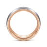 Aaron - 14K White-Rose Gold 8mm - Two Tone Men's Wedding Band in Satin Finish