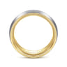 Aaron - 14K White-Yellow Gold 8mm - Two Tone Men's Wedding Band in Satin Finish