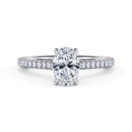 Abbie - 14K White Gold Oval Cut Diamond Engagement Ring