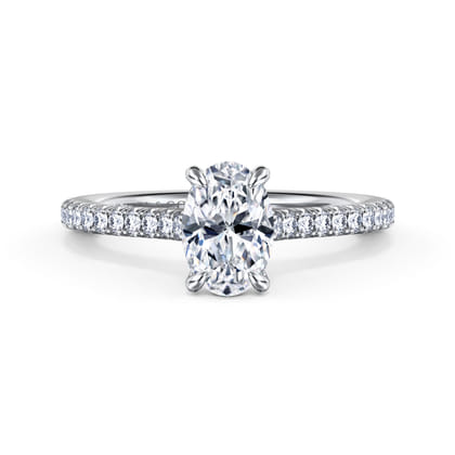 Abbie - 14K White Gold Oval Cut Diamond Engagement Ring
