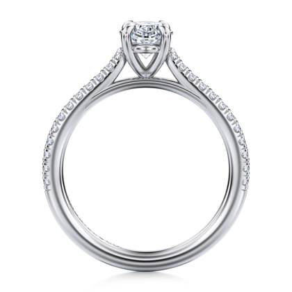 Abbie - 14K White Gold Oval Cut Diamond Engagement Ring
